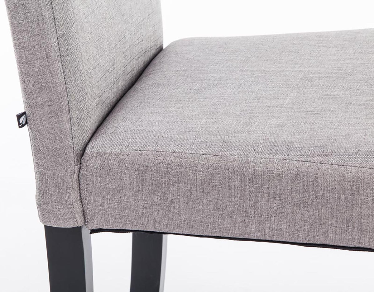 Set van 2 Eetkamerstoelen Ina Stof licht grijs,zwart hellgrau
