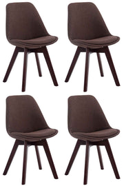 Set van 4 eetkamerstoelen Borneo V2 Stof bruin,walnoot braun