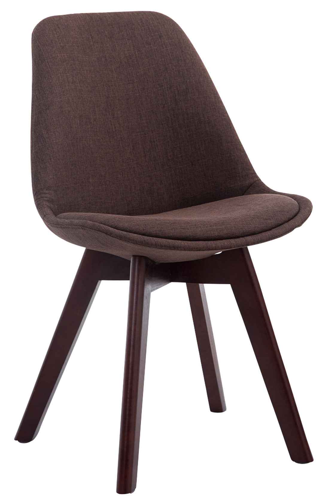 Set van 4 eetkamerstoelen Borneo V2 Stof bruin,walnoot braun