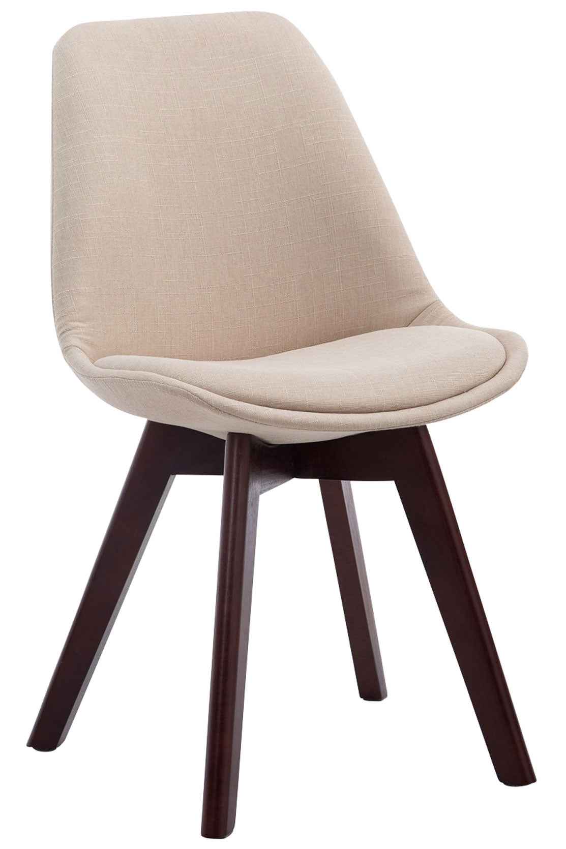 Set van 4 eetkamerstoelen Borneo V2 Stof creme,walnoot creme