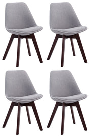 Set van 4 eetkamerstoelen Borneo V2 Stof grijs,walnoot grau