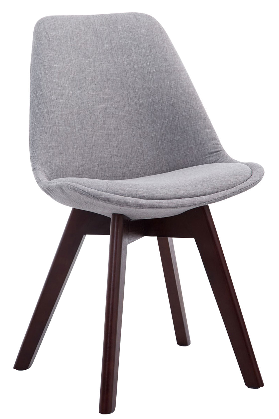 Set van 4 eetkamerstoelen Borneo V2 Stof grijs,walnoot grau