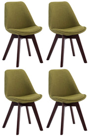 Set van 4 eetkamerstoelen Borneo V2 Stof groen,walnoot grün