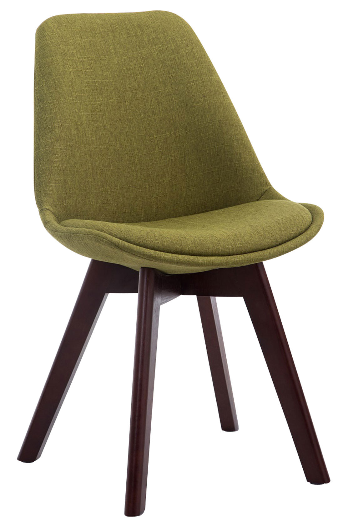 Set van 4 eetkamerstoelen Borneo V2 Stof groen,walnoot grün