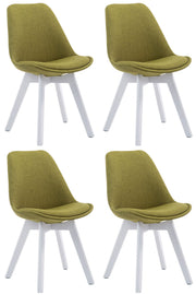 Set van 4 eetkamerstoelen Borneo V2 Stof groen,wit grün