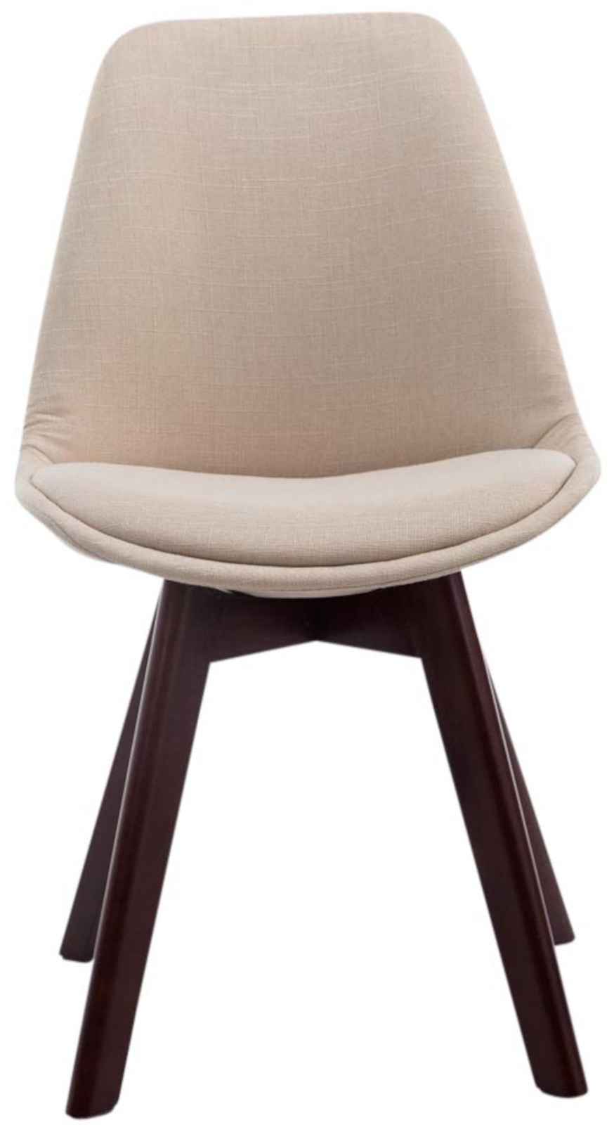 Set van 4 eetkamerstoelen Borneo V2 Stof creme,walnoot creme