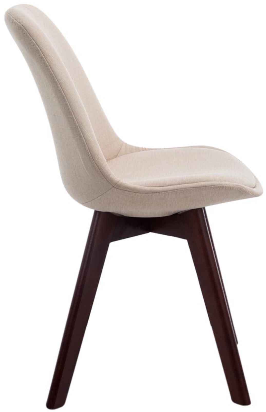 Set van 4 eetkamerstoelen Borneo V2 Stof creme,walnoot creme