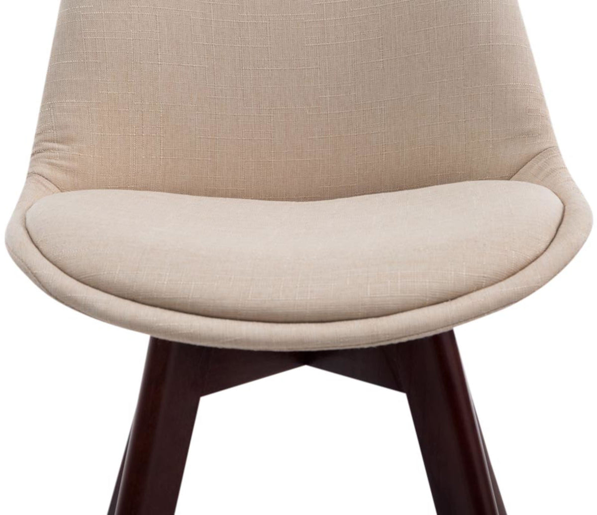 Set van 4 eetkamerstoelen Borneo V2 Stof creme,walnoot creme