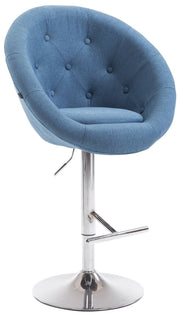 Barkruk London V2 Stof blauw,chroom blau
