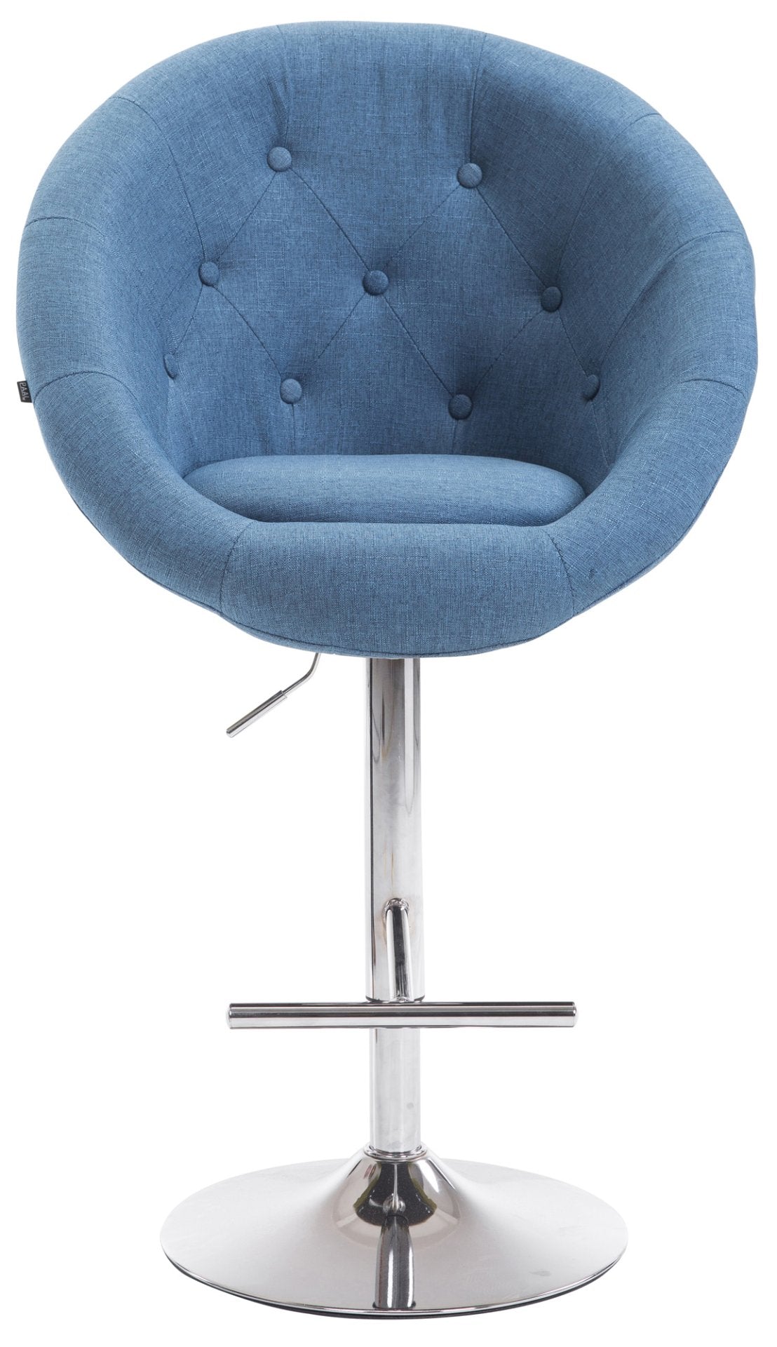 Barkruk London V2 Stof blauw,chroom blau