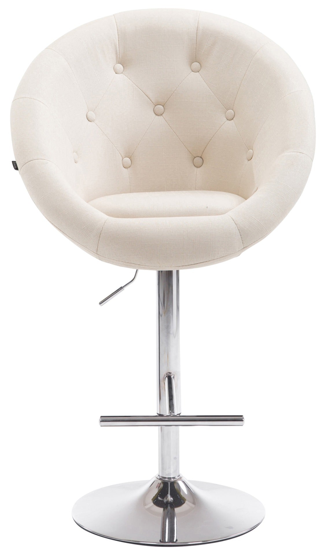 Barkruk London V2 Stof creme,chroom creme