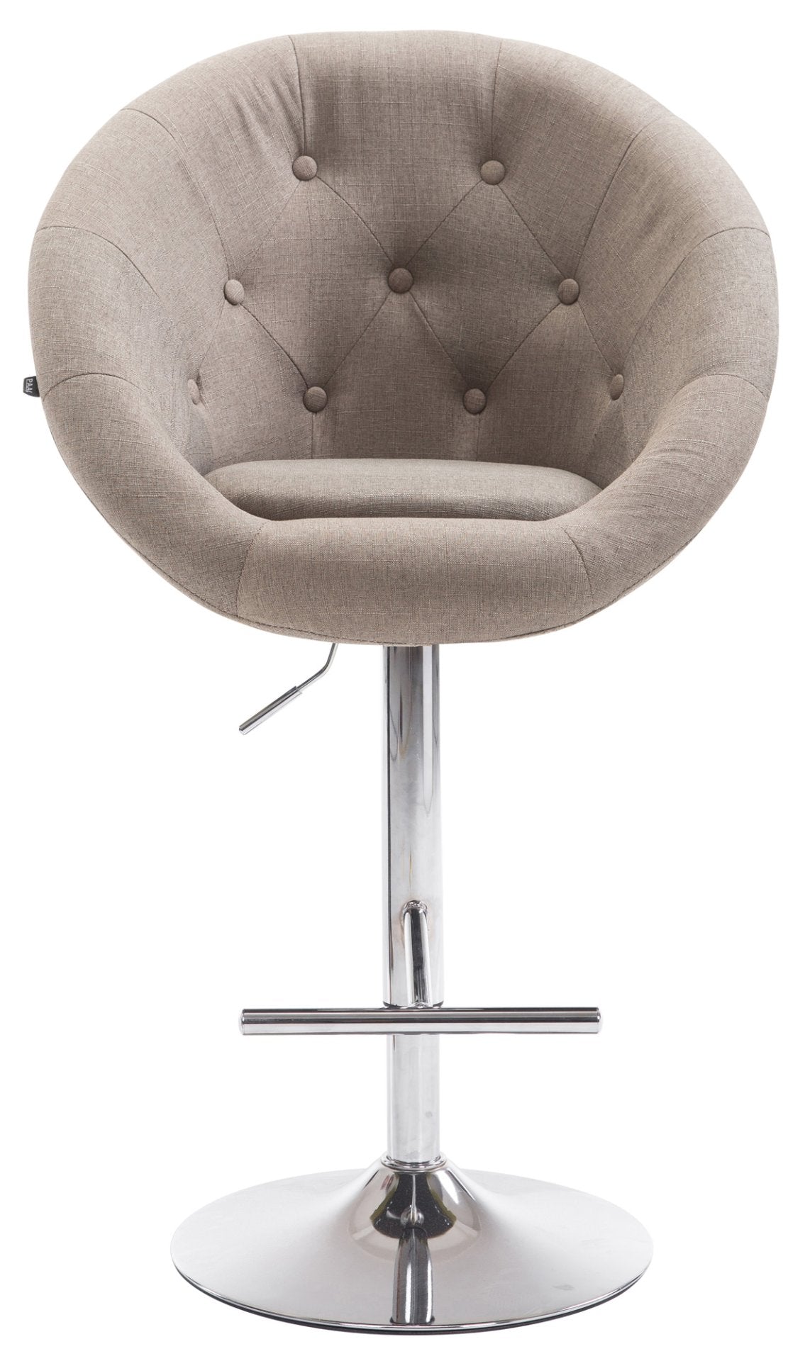 Barkruk London V2 Stof taupe,chroom taupe