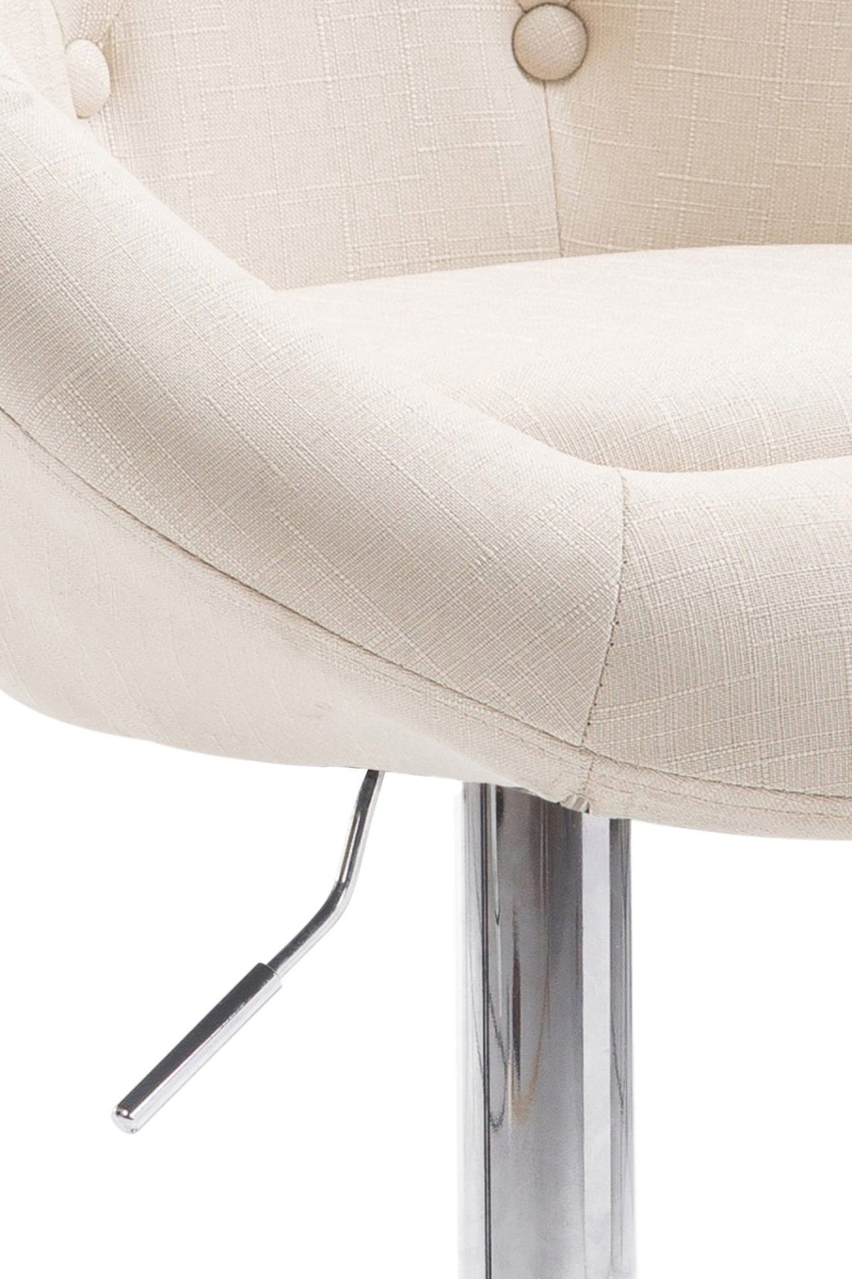 Barkruk London V2 Stof creme,chroom creme
