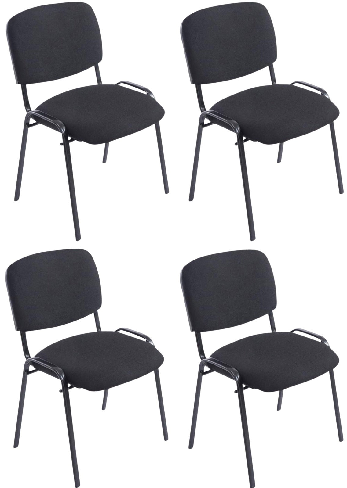 Set van 4 stoelen XL Ken - Stof zwart schwarz