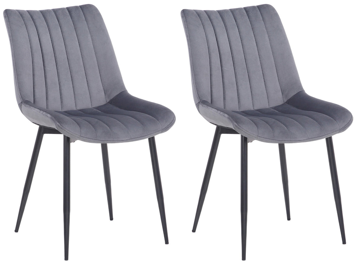 Set van 2 Stoelen Rahden Fluweel grijs grau