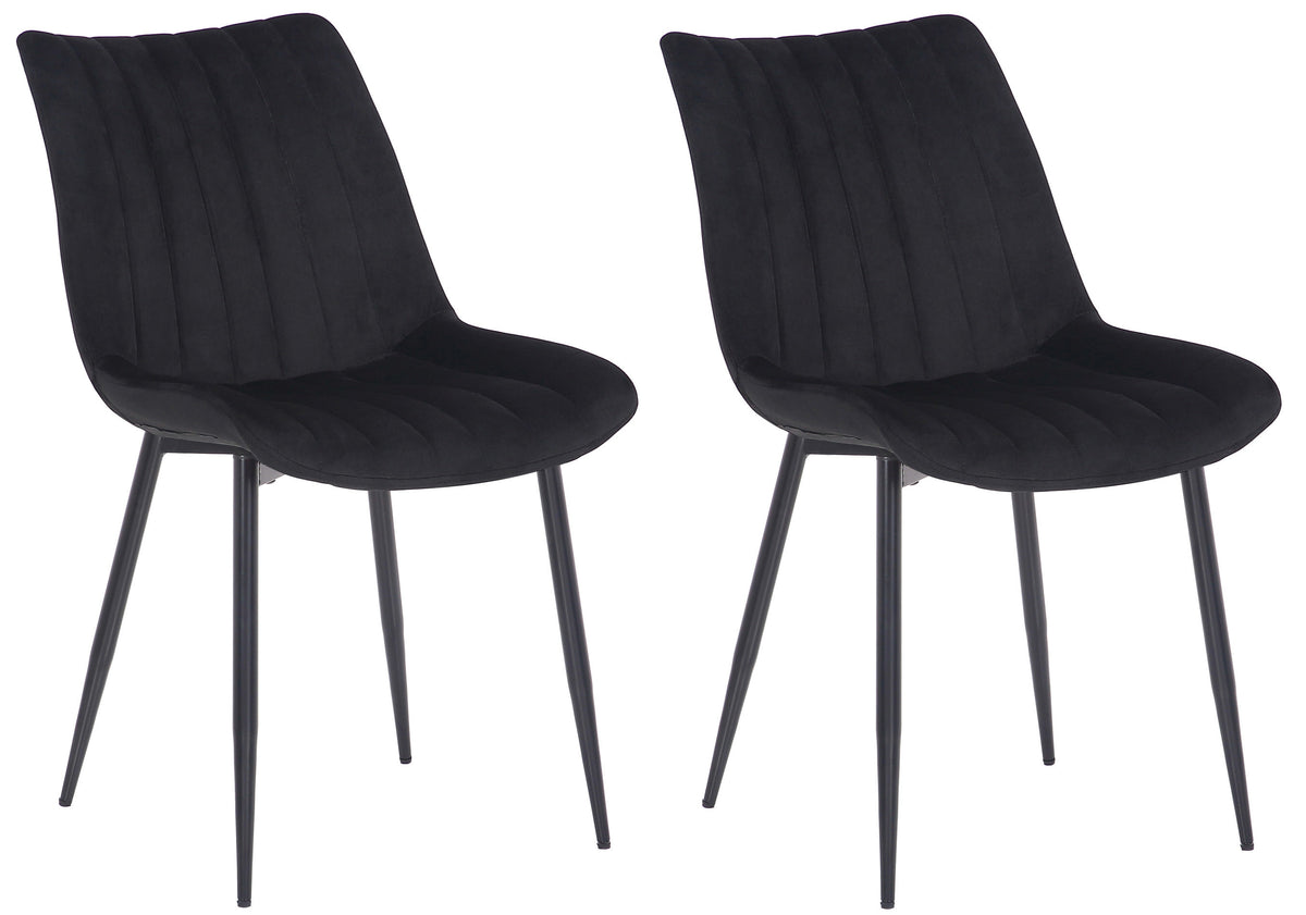 Set van 2 Stoelen Rahden Fluweel zwart schwarz