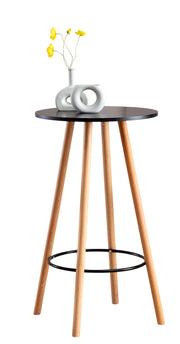 Statafel Mijas rond zwart,natura (ronde) schwarz