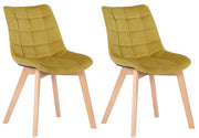 Set van 2 Eetkamerstoelen Passaic Fluweel geel gelb