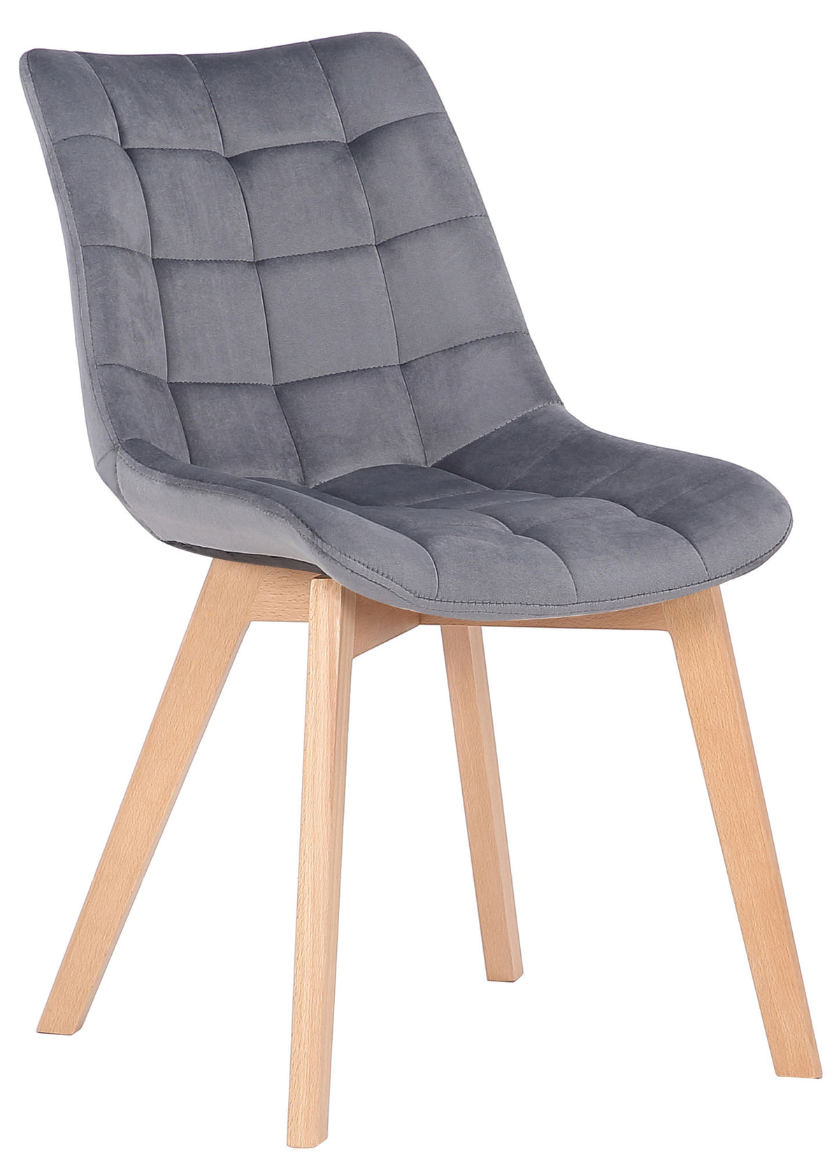 Set van 2 Eetkamerstoelen Passaic Fluweel grijs grau