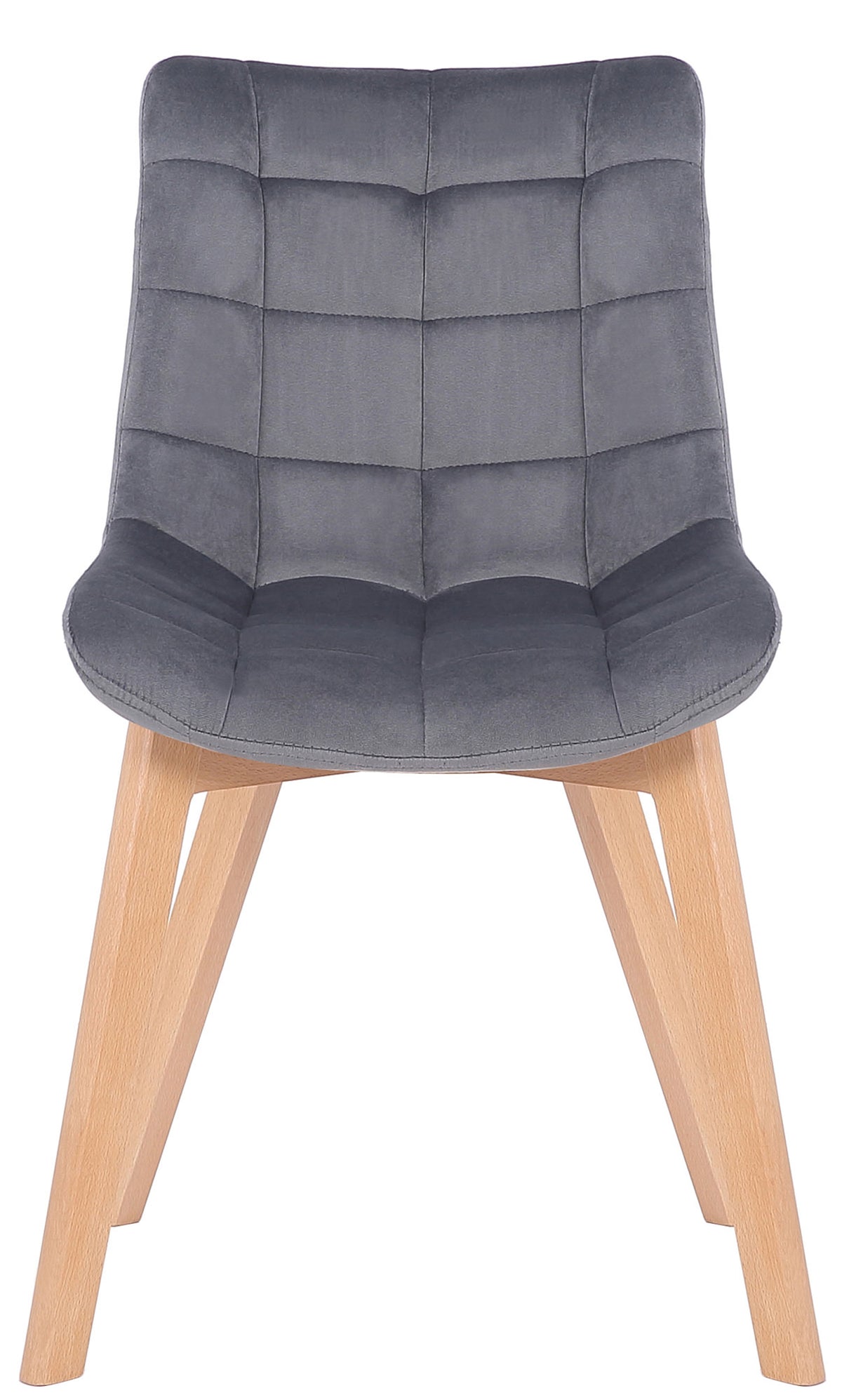 Set van 2 Eetkamerstoelen Passaic Fluweel grijs grau