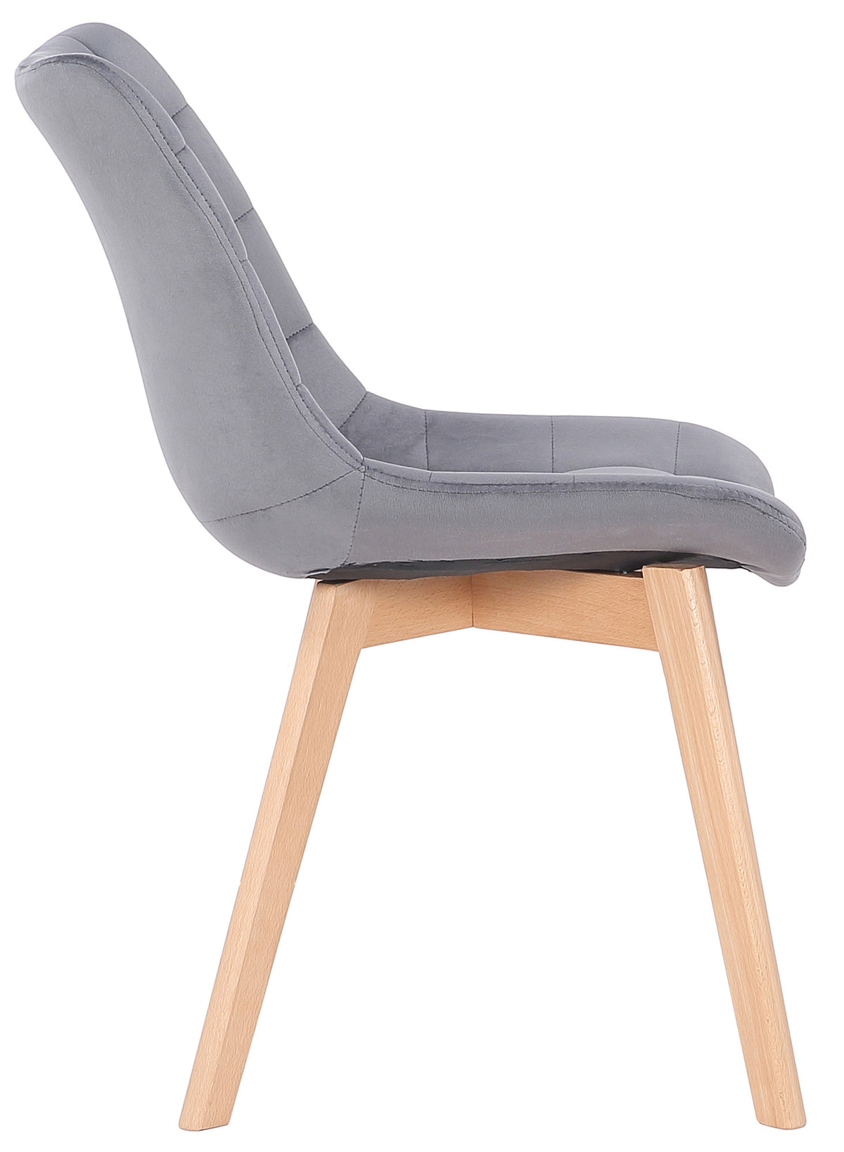 Set van 2 Eetkamerstoelen Passaic Fluweel grijs grau