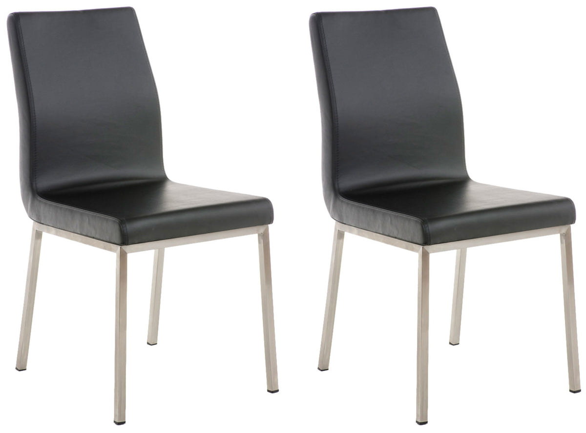 Set van 2 eetkamerstoelen Colmar - Kunstlkeer zwart schwarz