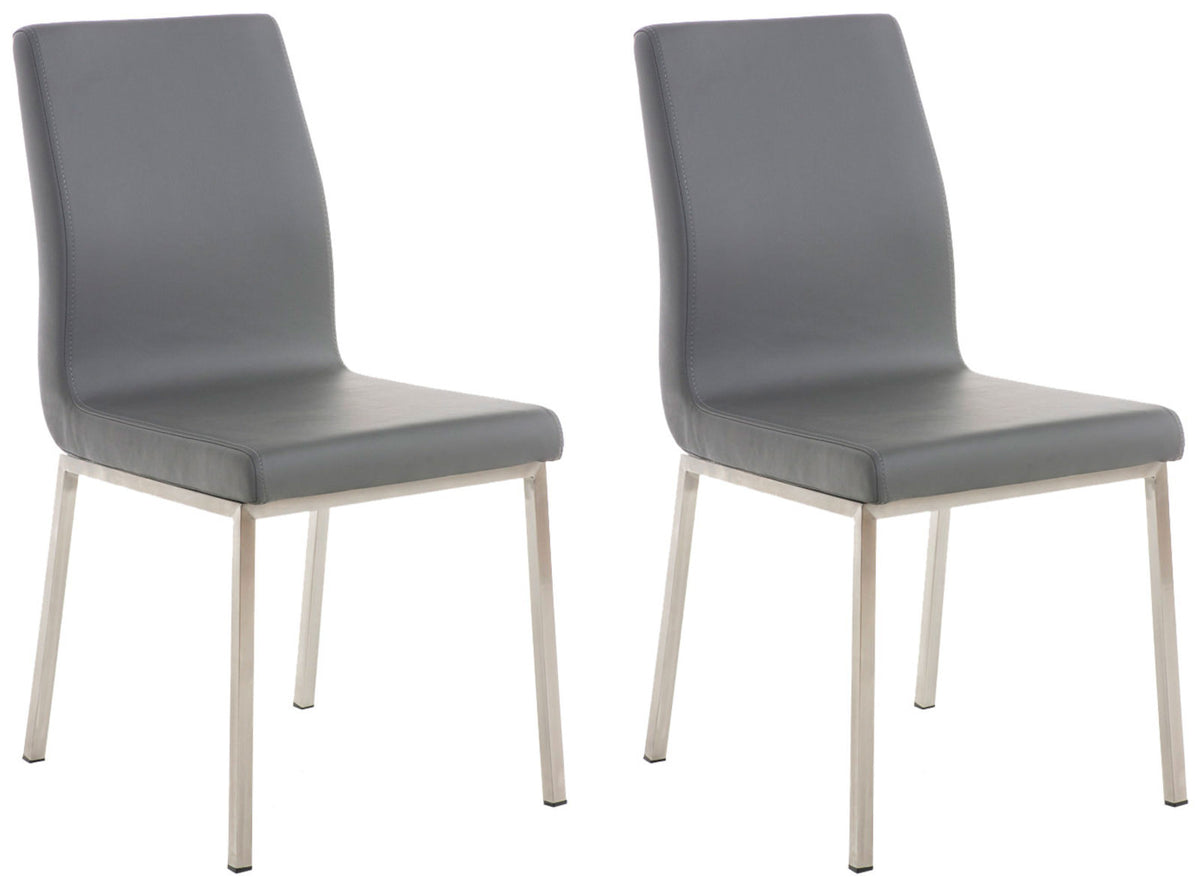 Set van 2 eetkamerstoelen Colmar - Kunstlkeer grijs grau