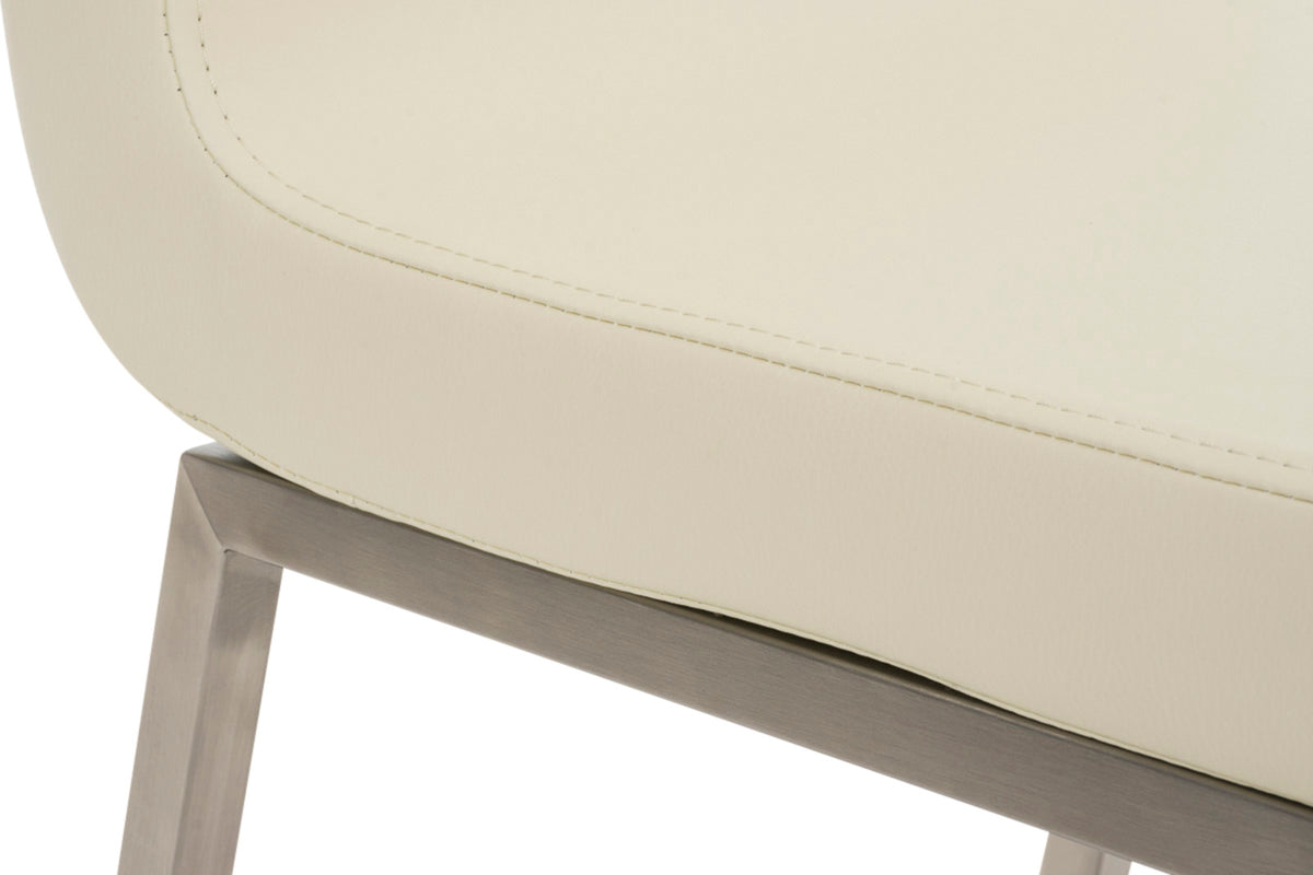 Set van 2 eetkamerstoelen Colmar - Kunstlkeer creme creme