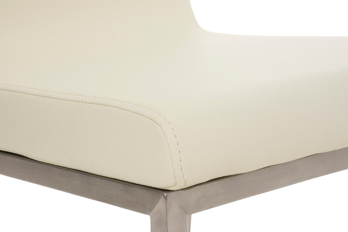 Set van 2 eetkamerstoelen Colmar - Kunstlkeer creme creme