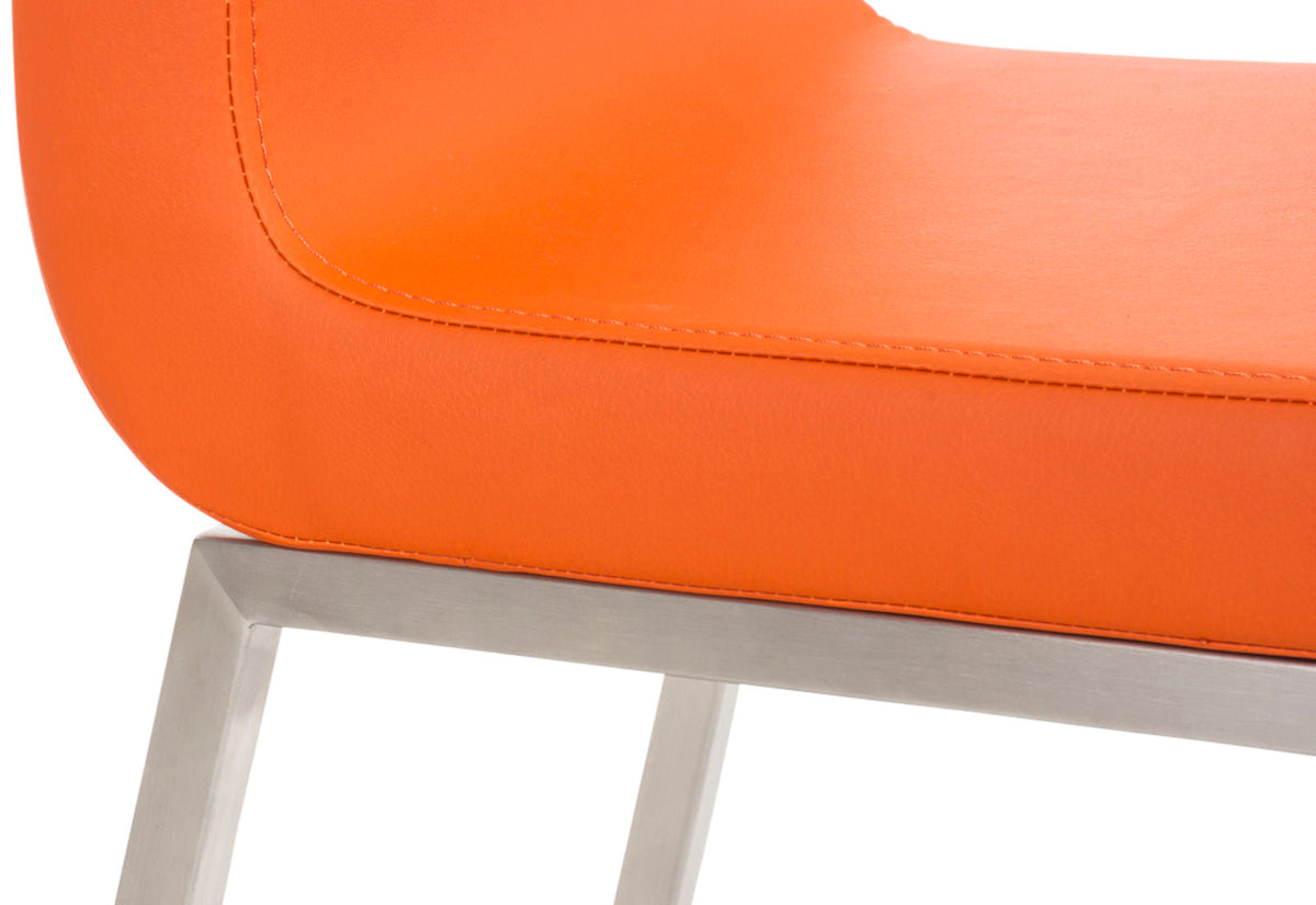 Set van 2 eetkamerstoelen Colmar - Kunstlkeer oranje orange