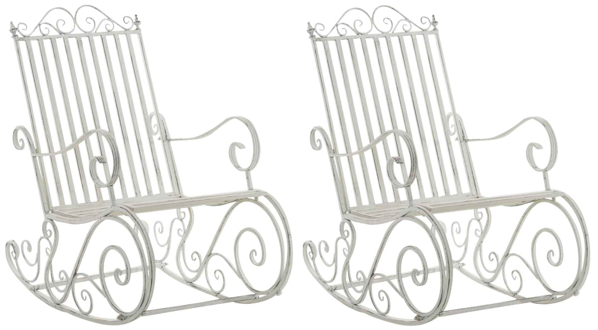 Set van 2 schommelstoelen Smilla antiek/wit antik weiß