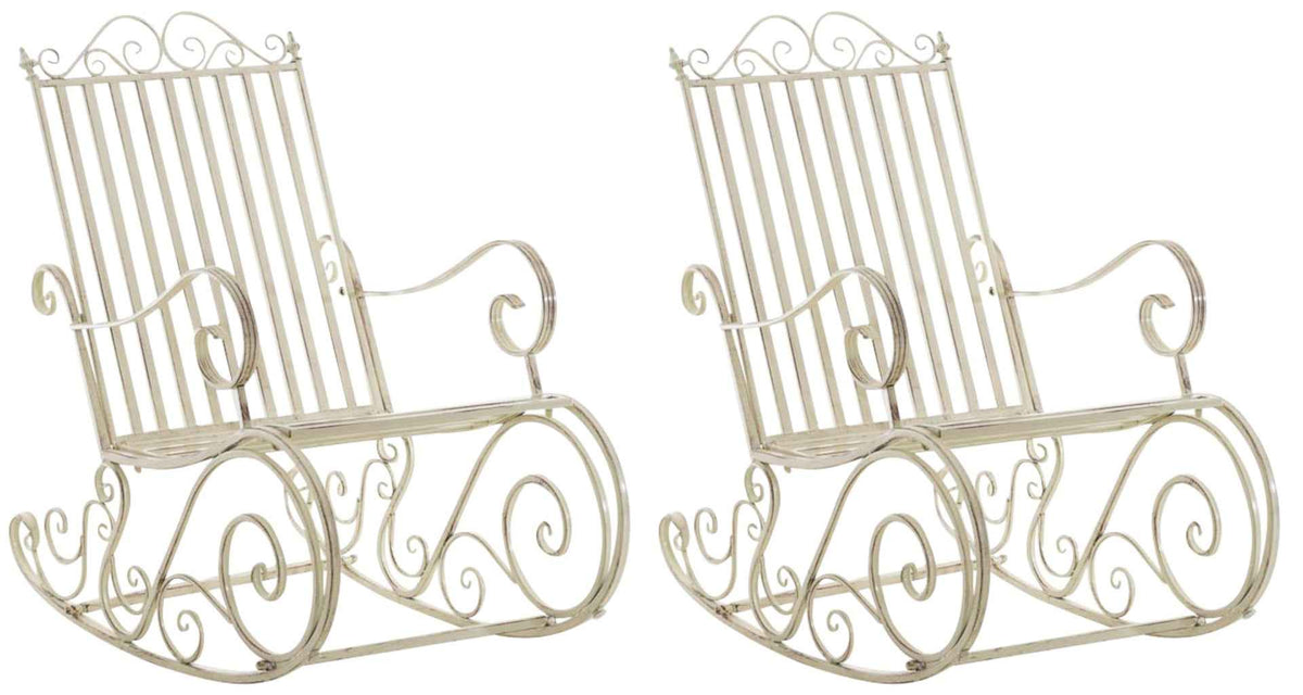Set van 2 schommelstoelen Smilla antiek/creme antik-creme