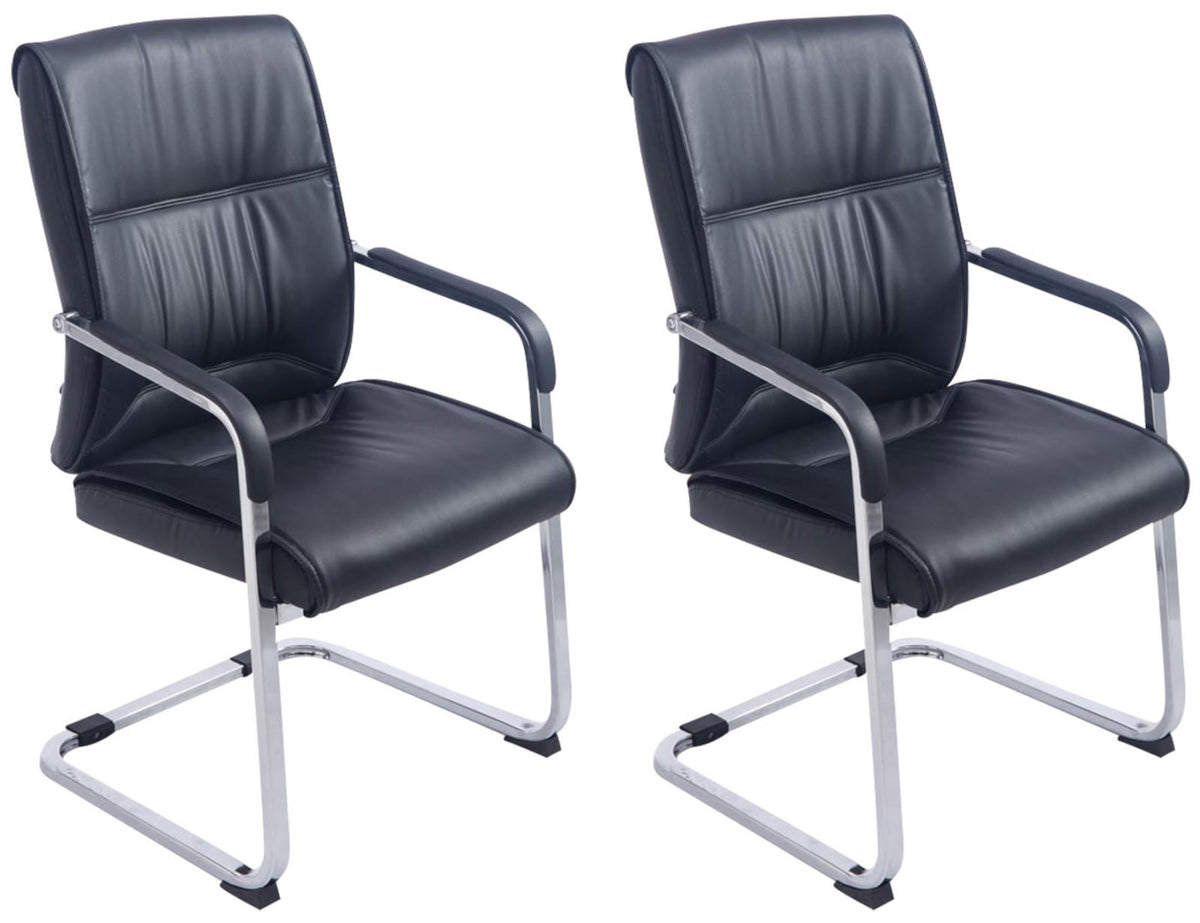 Set van 2 Eetkamerstoelen XXL Anubis Kunstleer zwart schwarz