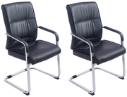 Set van 2 Eetkamerstoelen XXL Anubis Kunstleer zwart schwarz