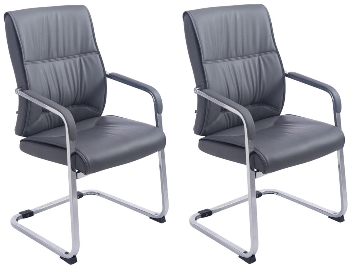 Set van 2 Eetkamerstoelen XXL Anubis Kunstleer grijs grau
