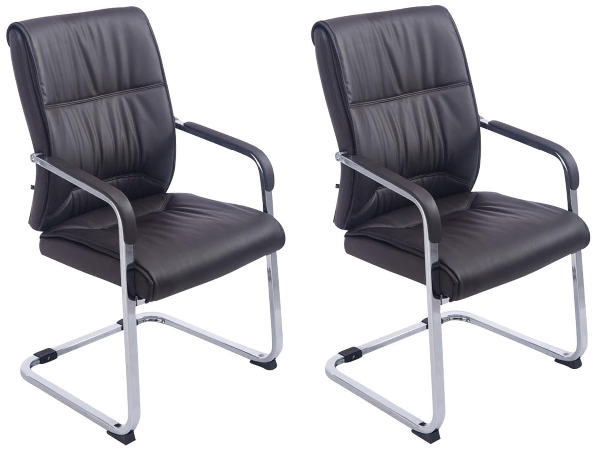 Set van 2 Eetkamerstoelen XXL Anubis Kunstleer bruin braun