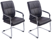 Set van 2 Eetkamerstoelen XXL Anubis Kunstleer bruin braun