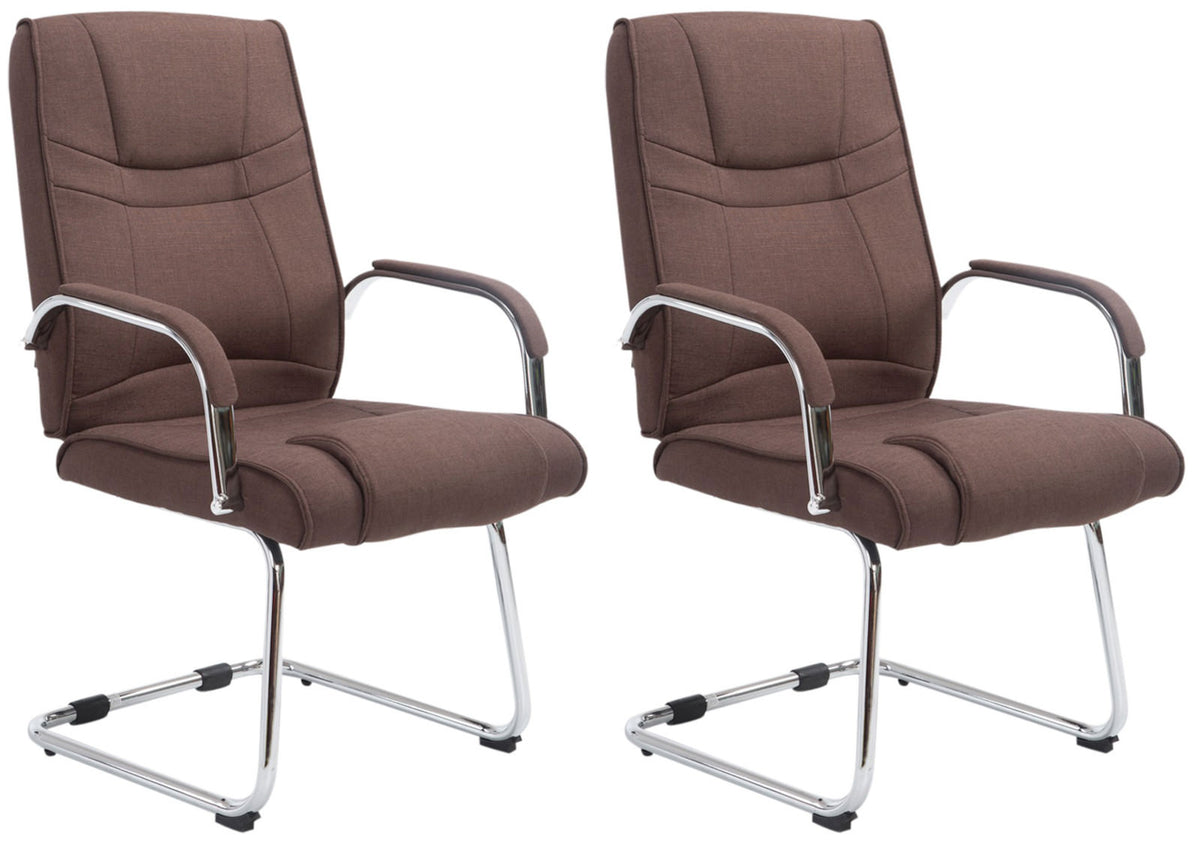 Set van 2 Eetkamerstoelen Attila Stof bruin braun