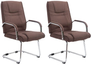 Set van 2 Eetkamerstoelen Attila Stof bruin braun