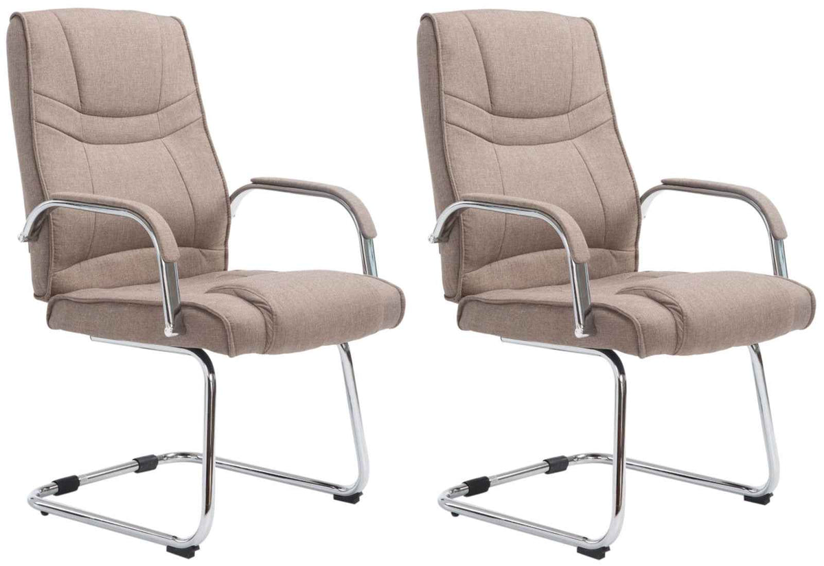 Set van 2 Eetkamerstoelen Attila Stof taupe taupe