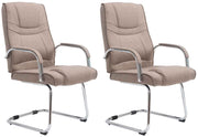 Set van 2 Eetkamerstoelen Attila Stof taupe taupe