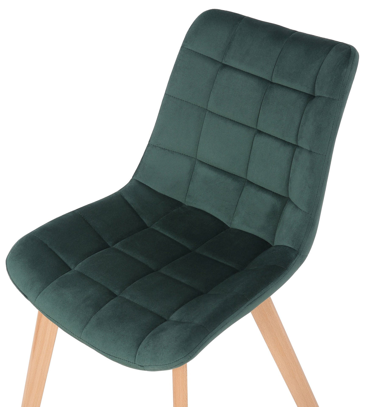 Set van 2 Eetkamerstoelen Passaic Fluweel groen grün