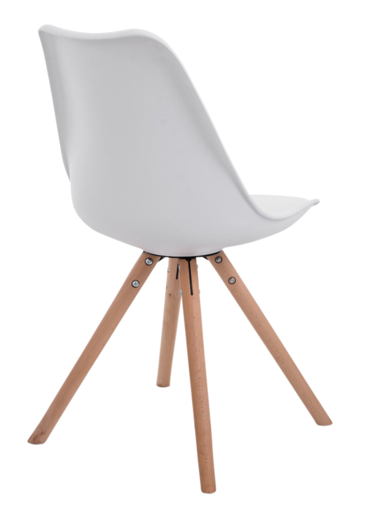Set van 4 eetkamerstoelen Toulouse kunstleer rond wit,natura weiß