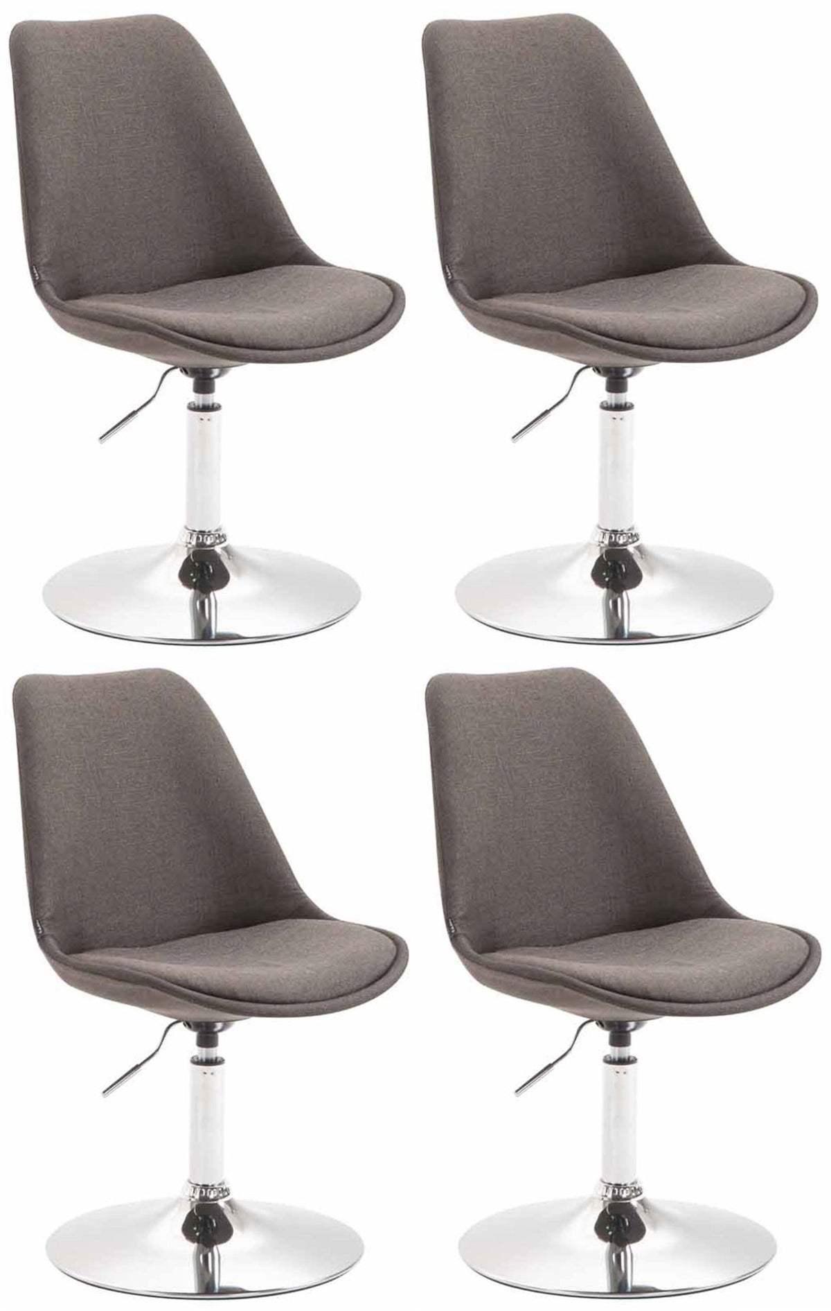 Set van 4 Eetkamerstoelen Maverick Stof donkergrijs,chroom dunkelgrau