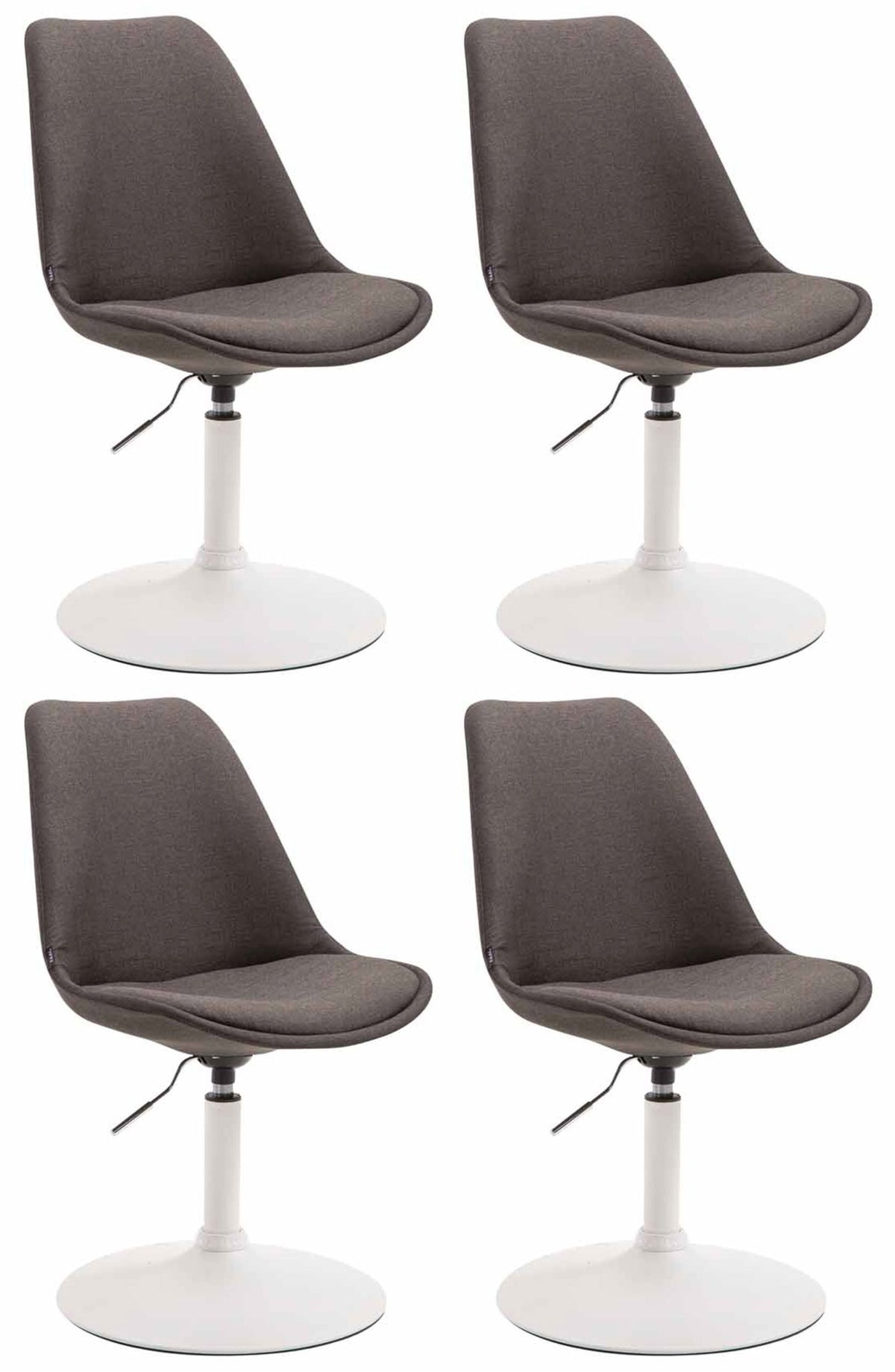 Set van 4 Eetkamerstoelen Maverick Stof donkergrijs,wit dunkelgrau