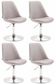 Set van 4 Eetkamerstoelen Maverick Stof grijs,chroom grau