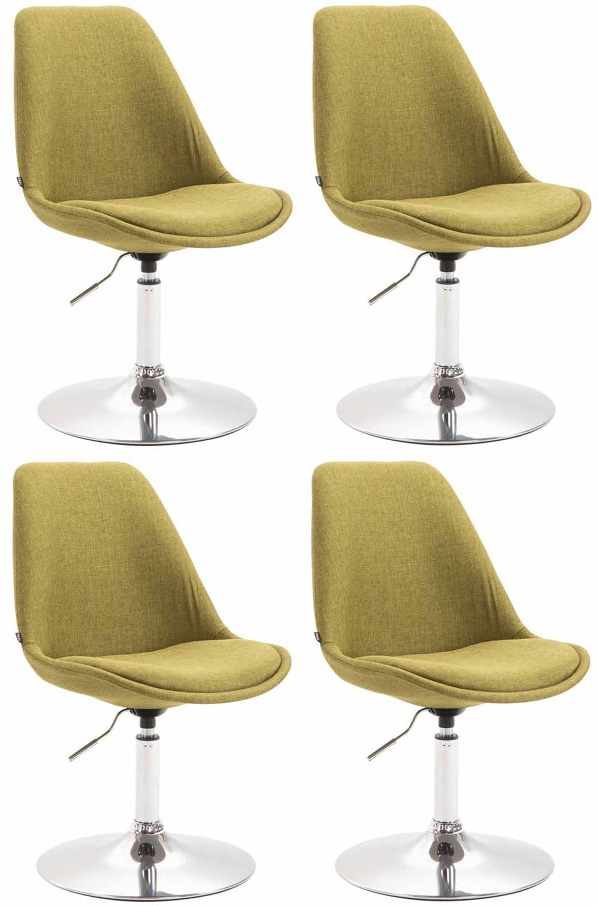 Set van 4 Eetkamerstoelen Maverick Stof groen,chroom grün