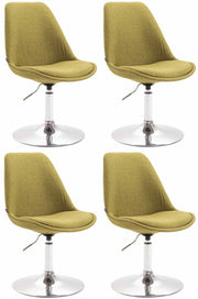 Set van 4 Eetkamerstoelen Maverick Stof groen,chroom grün
