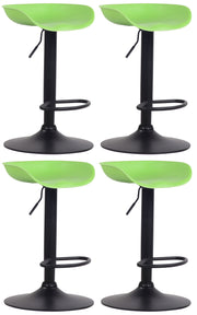 Set van 4 barkrukken Anaheim Kunststof groen,zwart grün