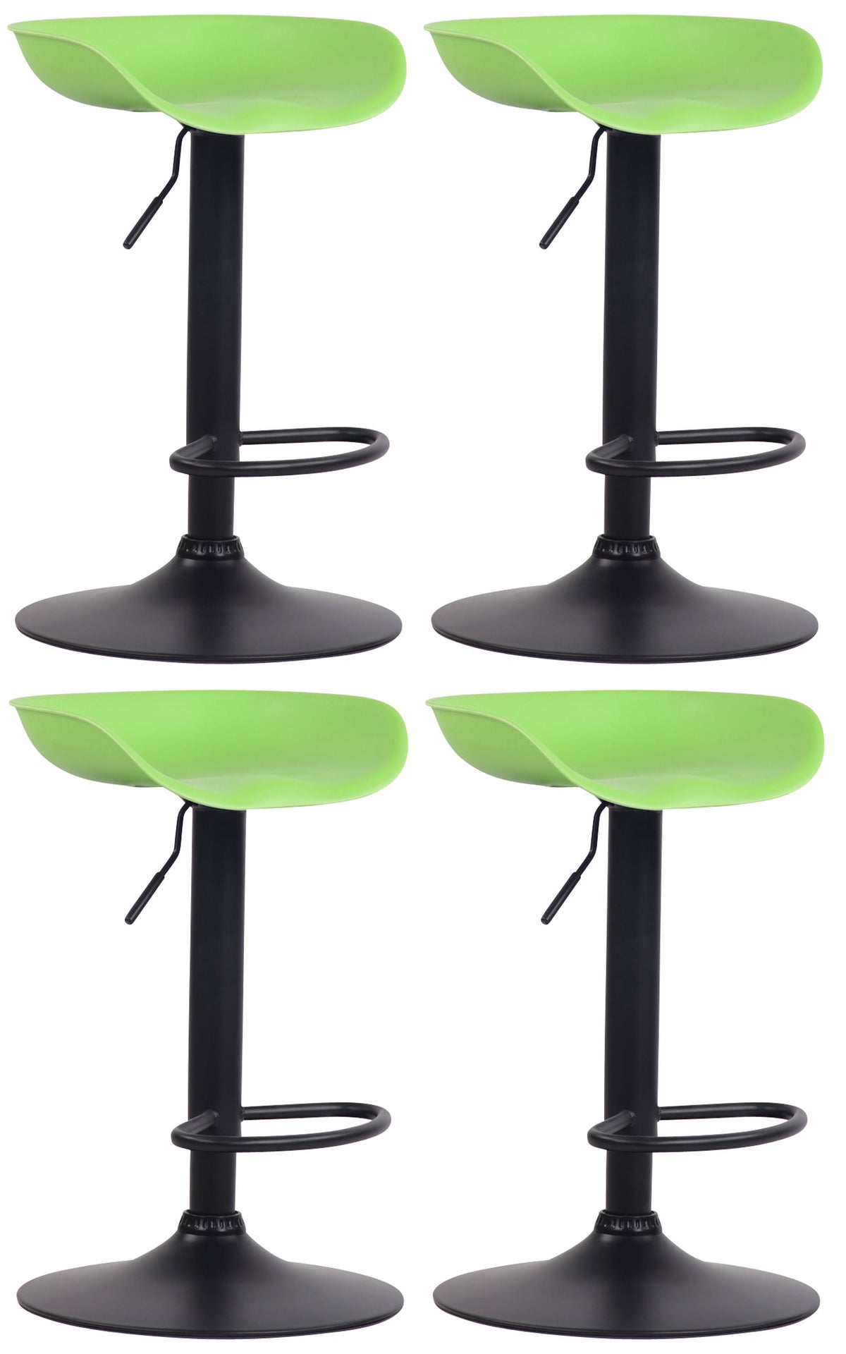 Set van 4 barkrukken Anaheim Kunststof groen,zwart grün